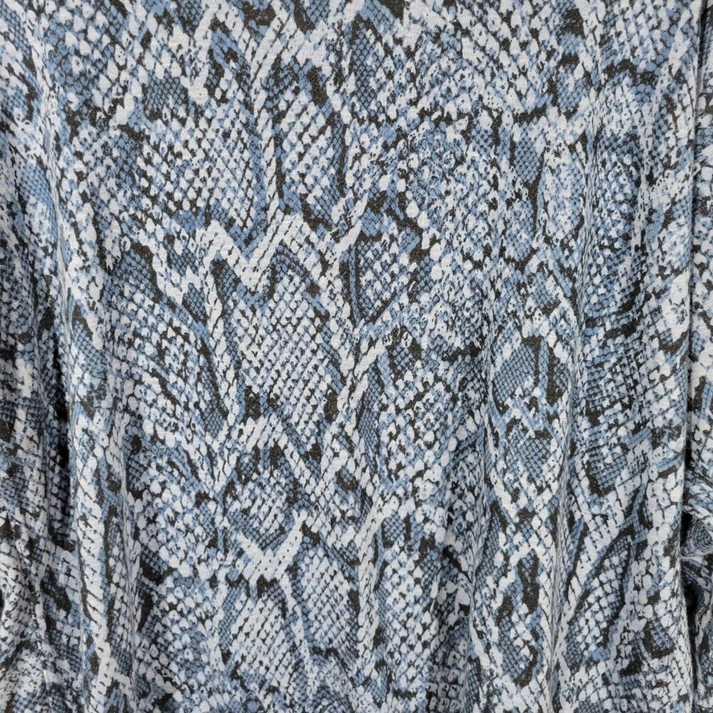 Ruby Rd Women’s 3X Top Blue Animal Print Keyhole Neck 3/4 Sleeve Knit ANI30E - Picture 6 of 8